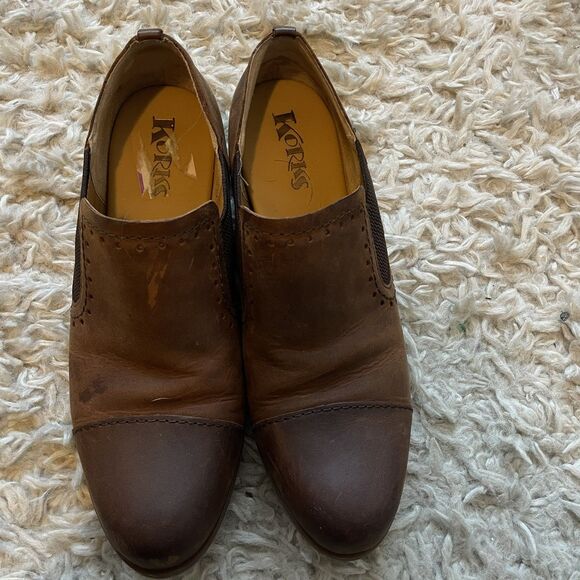 Korks Gertrude Brown Leather Slip On Casual Loafers Comfort Shoes Women’s 10 M - Picture 2 of 6